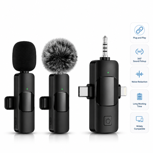 ไมโครโฟนไร้สายแบบหนีบปกเสื้อ K15 OEM พร้อมระบบตัดเสียงรบกวน AI ปุ่มแม่เหล็ก สำหรับวีล็อก พอดแคสต์ ไลฟ์สตรีมมิ่ง และบันทึกเสียงบนมือถือ - Product Image 1