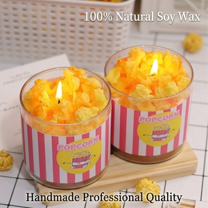 Bougie parfumée au pop-corn réaliste faite à la main, bougie alimentaire esthétique en cire de soja pour fête, cadeau créatif pour soirée cinéma ou anniversaire - Product Image 2