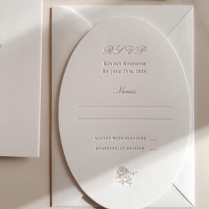 Juego de Invitaciones de Boda de Lujo, Papel Artístico con Grabado en Relieve, Tarjetas RSVP - Product Image 3