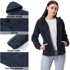 Veste polaire douce pour femme, à capuche zippée, manches longues, décontractée, respirante - Product Image 5