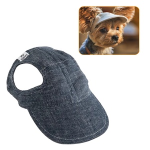 Anpassbare Leichte Outdoor-Hundekappe Sport-Baseballmütze Sonnenschutz Denim-Haustierhut mit Ohrlöchern für Ganztägigen Komfort - Product Image 1