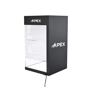 Apex Bền 3 Tiers Acrylic LED Ánh Sáng Khói Hiển Thị Đứng Tùy Chỉnh Khói <span class=keywords><strong>Showcase</strong></span> Với Logo In Ấn - Product Image 1