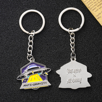 Özel anti yerçekimi evrensel UFO alien uzay gemisi küçük metal logo çinko alaşım anahtarlık toptan için