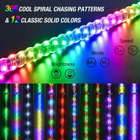 Antennes universelles avec télécommande Bluetooth, lumières LED RGB de 3 pieds, lumières fouets pour camion, UTV, véhicule tout-terrain, ATV