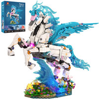 JMBricklayer Pegasus 1878 pièces, ensemble de blocs de construction pour les 14 ans et plus, modèle d'animal fantastique, kit de construction avancé, cadeau pour la Saint-Valentin