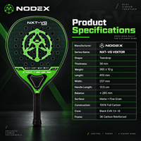 Raquette de padel NODEX, fabricant OEM de premier plan, haute qualité, logo personnalisé, dernier système de trous intelligents, fibre de carbone, forme spéciale, impression 3D.