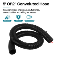 Kit de tuyau de rigging hors-bord de 2 pouces et 5 pieds, protection de câble de moteur marin, tube ondulé en PVC avec brides résistantes aux UV