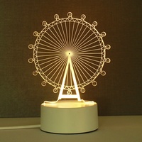 Photo Creative 3D Illusion Anime Lamparas Acrylique Table Bureau Base LED Lampe De Noël Chambre D'enfant Décor Veilleuse