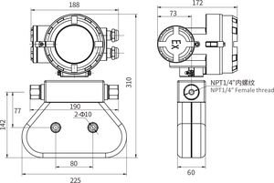 High-Precision Stainless Steel Coriolis Mass <b>Flow</b> <b>Meter</b> 0.15% Digital 4-20mA & Pulse Output OEM for <b>Water</b> Air Gas Oil - Product Image 2