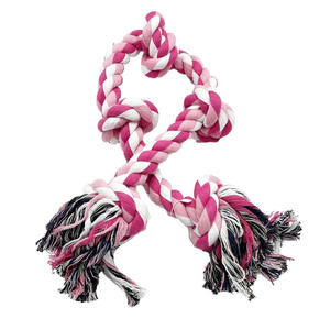 Mainan Tali Kunyah Anjing Five Knots, Mainan Tali Katun Kokoh untuk Pengunyah Agresif, Mainan Tarik Tali Interaktif untuk Anjing Pembersih Gigi - Product Image 5
