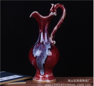 MSH Jingdezhen Vase de table artisanal antique <span class=keywords><strong>en</strong></span> céramique chinoise Jun Porcelaine <span class=keywords><strong>en</strong></span> <span class=keywords><strong>terre</strong></span> <span class=keywords><strong>cuite</strong></span> - Product Image 2