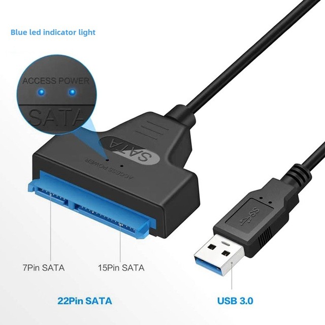 CoolCirc USB3.0 SATA Adapter 2.5/3.5 Inch Hard Disk SSD Compatible with SATA Hard Disks Used Condition External Plastic Case