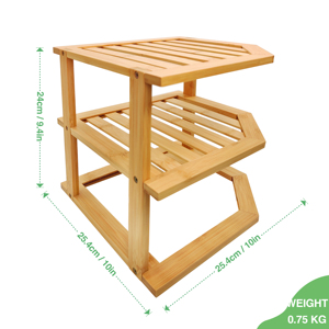 Trépied d'angle en <span class=keywords><strong>bambou</strong></span> à 3 couches pour organiser les supports de rangement et les supports pour épices et condiments de cuisine - Product Image 2