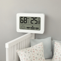 Lucu berdiri Mini ON/OFF ON/OFF C/F tombol disesuaikan suhu OEM Monitor kelembaban untuk kamar bayi toko kopi rumah tangga