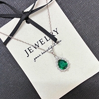 Kalung Liontin Tetesan Air Mata Perak Sterling Italia 925 Berkualitas Tinggi untuk Wanita, Grosir Pabrik, Zirkon Hijau