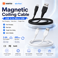 Câble micro USB universel 2.4A, chargeur rapide, cordon de charge en PVC flexible blanc, compatible avec les appareils Android Kindle