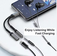 Adaptateur Chargeur Casque USB-C 3,5 mm en Alliage d'Aluminium Gris 2-en-1 avec Charge Rapide PD 60W pour iPhone 15/16/17 Pro Max