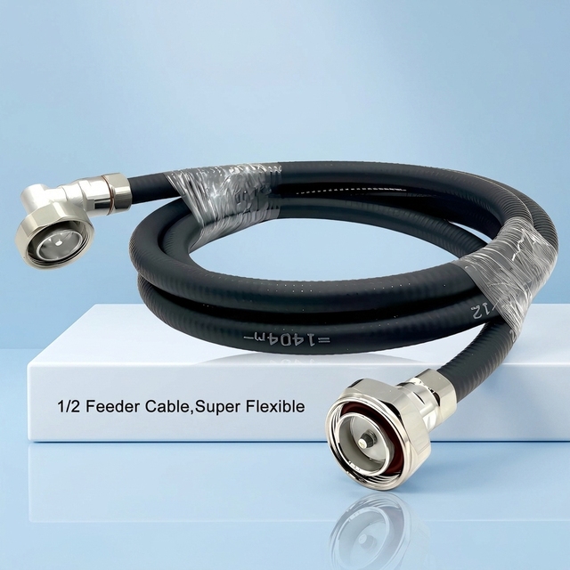 ANNXIN 7-16 DIN Male to 7-16 Male Right Angle 1/2 Super Flexible Feeder Cable Coaxial Jumper for 5G Base Station Wholesale