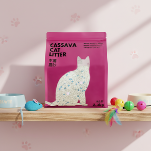 Hochklumpende Tapioka-Katzenstreu Geruchsfrei Biologisch Abbaubar für Kätzchen Staubfrei Umweltfreundlich Nicht-Klebend - Product Image 1