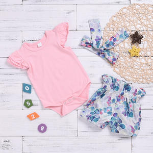 Vente en gros de vêtements pour enfants, nouveaux modèles, ensembles de vêtements pour bébés, chemises, barboteuses et pantalons serrés pour filles - Product Image 3