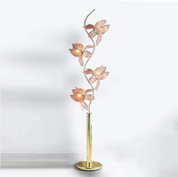 Lampe de table moderne flexible Lotus LED en fer et verre, à intensité variable et température de couleur multiple, pour salon, chambre, bureau