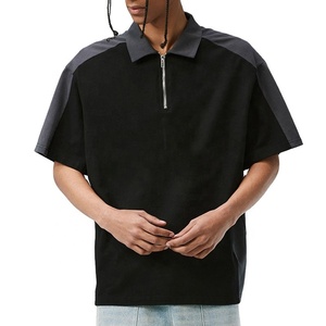 Vendita all'ingrosso da uomo <span class=keywords><strong>t</strong></span>-<span class=keywords><strong>shirt</strong></span> Polo a maniche corte con colletto ripiegabile mezza cerniera da uomo per <span class=keywords><strong>t</strong></span>-<span class=keywords><strong>shirt</strong></span> Oversize - Product Image 2