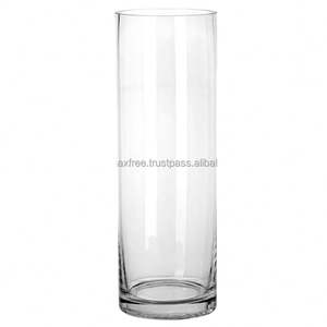 Jarrón de Vidrio Cilíndrico Alto, Moderno, Transparente, de Alta Calidad, para Decoración del Hogar, Diseño Simple, para Flores, Venta al Por Mayor de Fábrica, Económico - Product Image 1