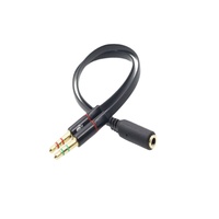 Câble adaptateur répartiteur casque/microphone 2-en-1 pour ordinateur portable, haute qualité, compatible, audio 3,5 mm, cœur en cuivre