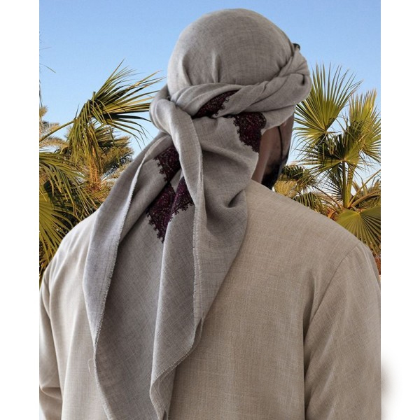 Foulard brodé de 50 pouces pour hommes, foulard Yashmagh, hijab carré, turban islamique, arabe, musulman, arabie saoudite