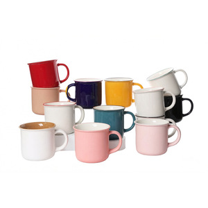 Mug à café en céramique, forme droite avec poignée, couleur unie, grande capacité, pour cadeaux d'affaires, articles promotionnels - Product Image 2