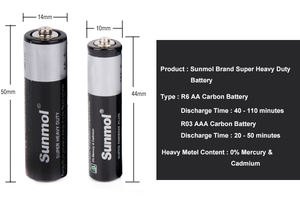 工厂1.5v R03p Aaa Um4干电池1.5v Aaa Um-4碳锌干电池原电池和干电池 - Product Image 6
