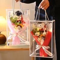 Offre Spéciale Nouveauté Cadeau de Remise de Diplôme Ours en Peluche Fait Main Mini Style Naturel Bouquet Jardin 1987 Fleur Artificielle