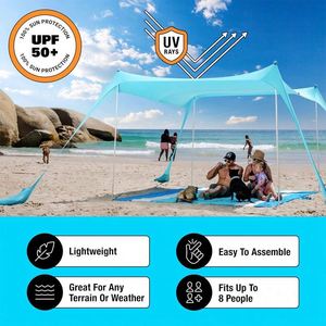 Tente de plage légère personnalisable en couleur, directement de l'usine, avec ancrages en sacs de sable - Product Image 2