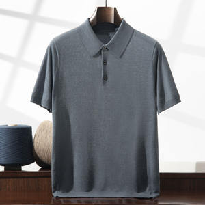 Abbigliamento da lavoro Casual da <span class=keywords><strong>uomo</strong></span> estivo con personalizzazione di fabbrica-camicia a maniche corte con collo alto in 100% preciso 16G - Product Image 6