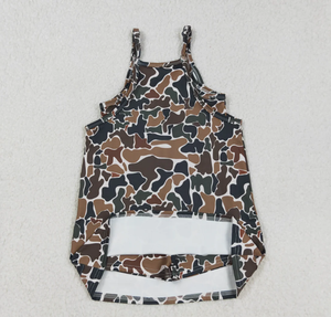 Vestidos cortos de yoga con tirantes y estampado de camuflaje del sur para niñas hermanas, hasta la rodilla - Product Image 3
