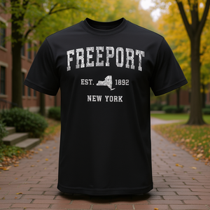T-shirt sportiva vintage Freeport New York Est 1892 - Product Image 3
