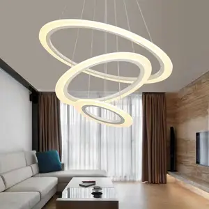 China Design Modern Decoration Coffee Shop Office Hanging Led Chandeliers Ring Pendant Lamp