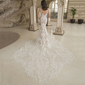 Vestido <span class=keywords><strong>de</strong></span> <span class=keywords><strong>Novia</strong></span> <span class=keywords><strong>Sirena</strong></span> con Tirantes Finos, Ajustado, con Bordado <span class=keywords><strong>de</strong></span> Encaje Francés, Elegante y Lujoso para la <span class=keywords><strong>Novia</strong></span> - Product Image 5