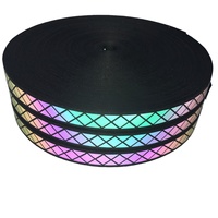 Bande réfléchissante thermique sangle arc-en-ciel polyester matériau réfléchissant lueur dans le Drak pour la personnalisation de l'usine de vêtements de sécurité