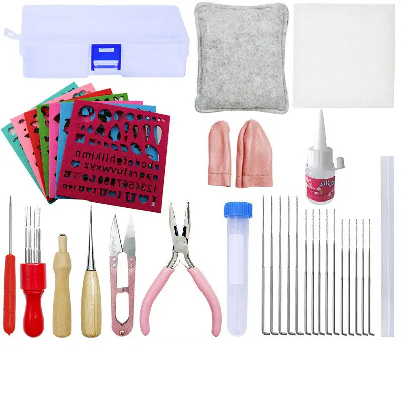 Wholesale Custom DIY Hand Craft Poke Needle Felting Tool Kit with Wool Felt