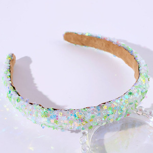 Wholesale <strong>Hot</strong> Sales Women Girl Europe America Headwear Fashion Cute Face Wash Hairband Colorful Wide Padded <strong>Pink</strong> Sequin <strong>Headband</strong> - Product Image 2