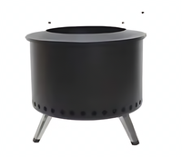 Brasero rond en acier inoxydable moderne sans fumée, pour brûler du bois, portable pour le camping, extérieur et intérieur