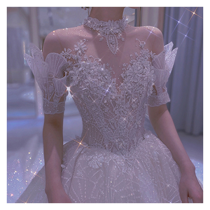 Gaun Pengantin Wanita Prancis, Ringan, Berkilau, Sederhana, Elegan, Bertema Langit Berbintang, Gaun Pengiring Pengantin - Product Image 4