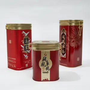Custom Printing Tin Packaging Rectangle Metal Tea Box Sealed Coffee Tin Can Tin Box With Lid
