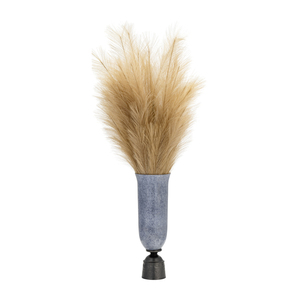 Vaso in vetro Coastal con base in metallo, vaso decorativo per fiori, per soggiorno, ufficio, camera da letto, tavolo - Product Image 2