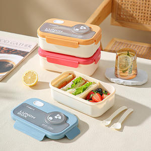 Lonchera Camcra de 1400 ml, Rectangular, Compartimentada, de Plástico, Apta para Microondas, para Adultos, Oficina, Estudiantes - Product Image 1