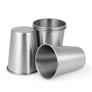 Wholesale <b>Stainless</b> Steel <b>Glasses</b> Drinking Vessel Camping Travel Coffee Tea Cup for Whiskey Tequila Liquor - Product Image 3