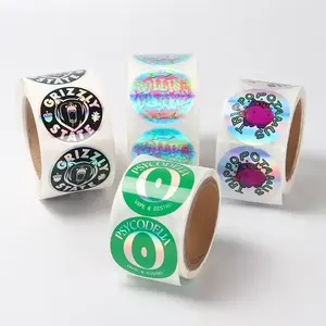 Custom Printed Logo Labels For Packaging Vinyl Waterproof Sticker Printing Roll Label Round Stickers