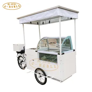 Mobil satış için 300W GÜNEŞ PANELI 200L dondurucu sepeti ile dondurma bisiklet