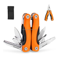 Pince multifonction 12 en 1 avec couteau à interrupteur coulissant, tournevis, pince pliante en acier inoxydable, outil de survie et d'urgence